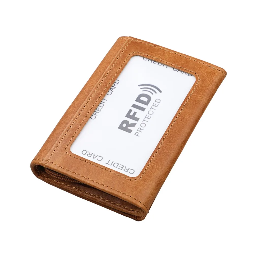RFID женский кошелек новинка кожаный короткий клатч сумка для мужчин и женщин наборы карт женская пикапа Crazy