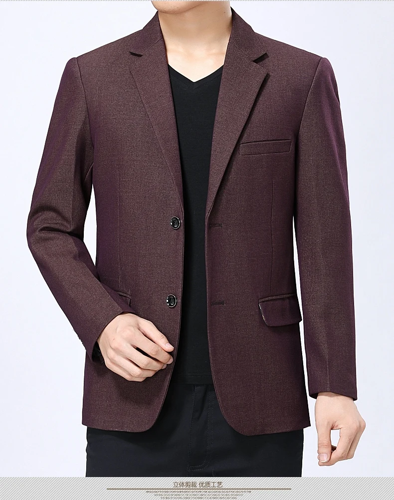WAEOLSA Man Smart Casual Blazer Wine Red Navy Blue Jacket Suits Men Slim Fit Blazers Spring Autumn Suit Coat Blazer Masculino XL