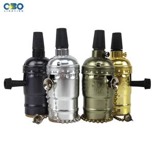 Винтажная основа для лампы Эдисона E27 с выключателем, держатель для лампы, ретро декоративные алюминиевые фитинги для лампы, головка для лампы, розетка для самостоятельного изготовления