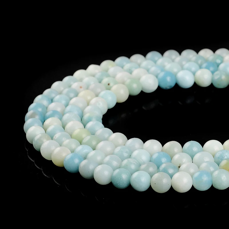 Круглые бусины синего амазонита бусины-разделители из натурального камня для