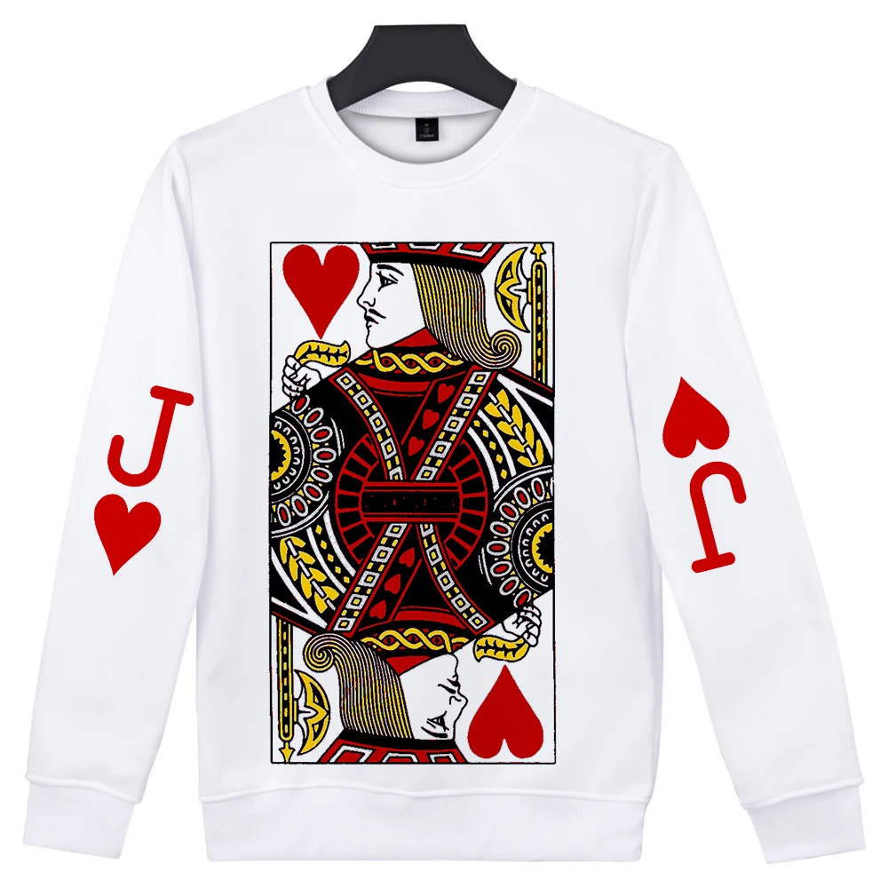 Персиковое сердце K Poker 3D свитшот с круглым вырезом толстовки для мужчин и женщин
