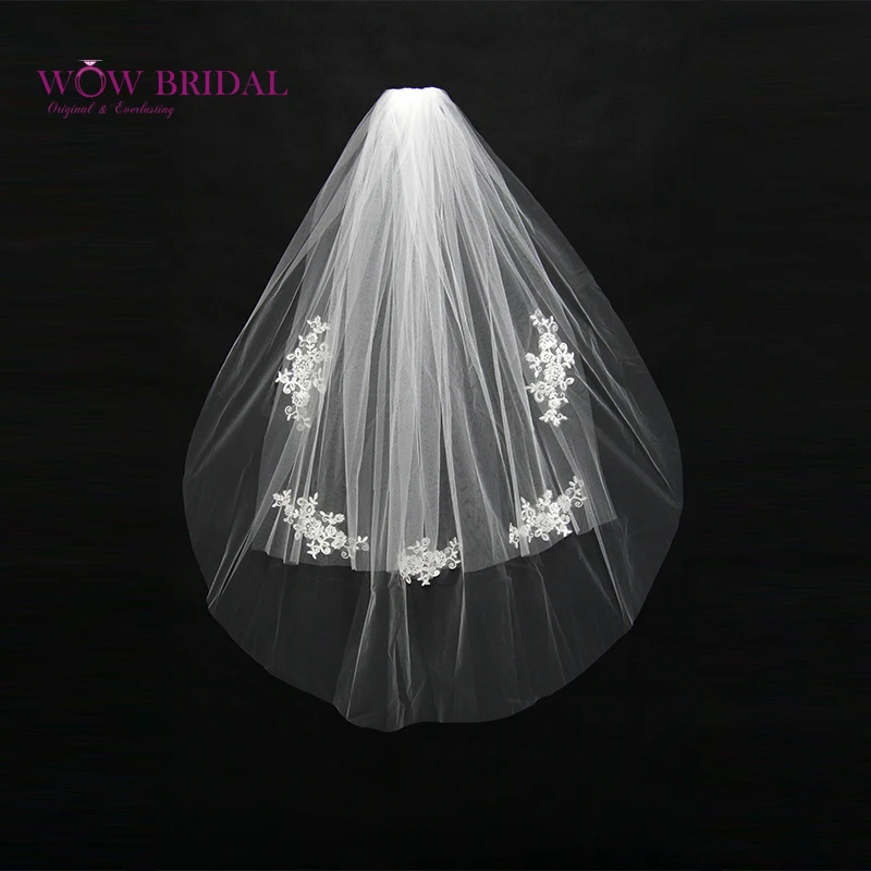Wowbridal изящная свадебная вуаль для подружки невесты 2021 простой дизайн двухслойная