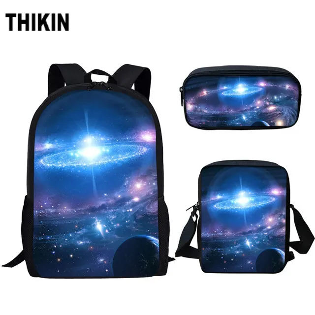 Модные детские школьные сумки THIKIN 3D с рисунком милой звезды Галактики