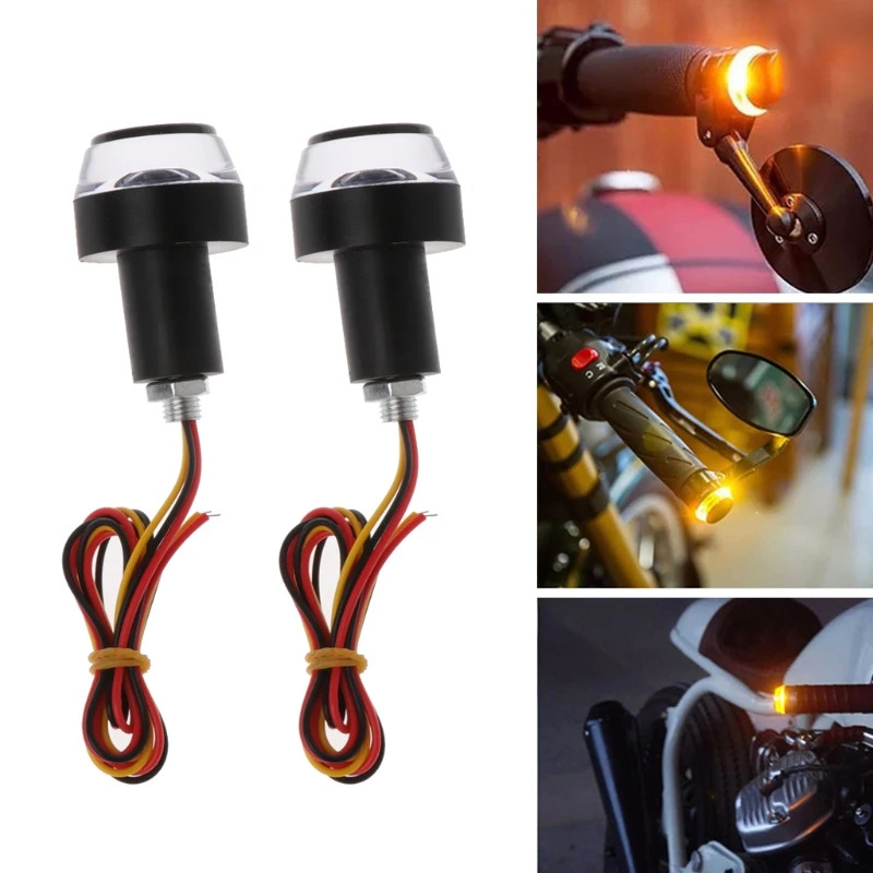 

LED Handlebar Motorcycle Turn Signal Light Amber Indicator Flasher Blinker Grip