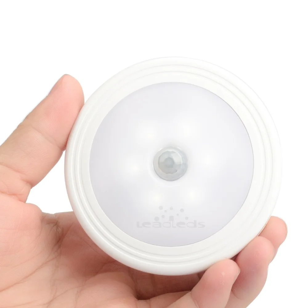 1 шт. светодиодный датчик движения ночник на батарейках настенный светильник с