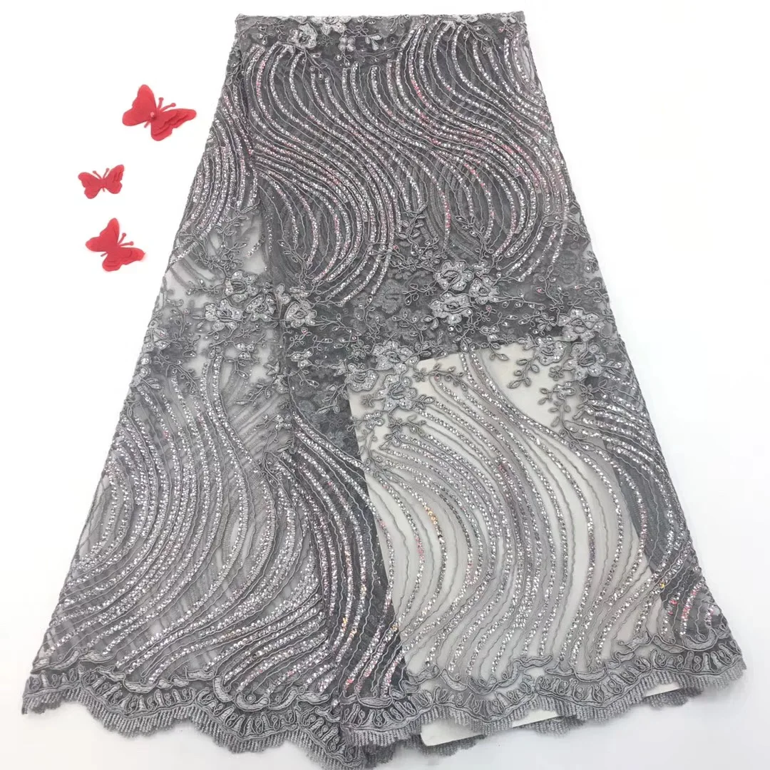 Нигерийская кружевная ткань 2019 высокое качество Вышивка Тюль с камнями