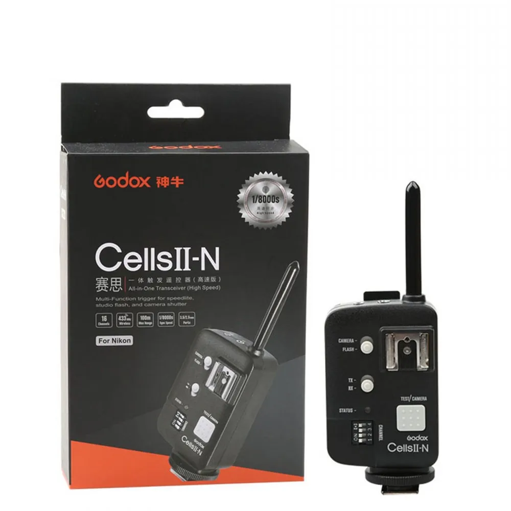 Godox Cell Беспроводная синхронизация скорость 1/8000 с Многофункциональный триггер