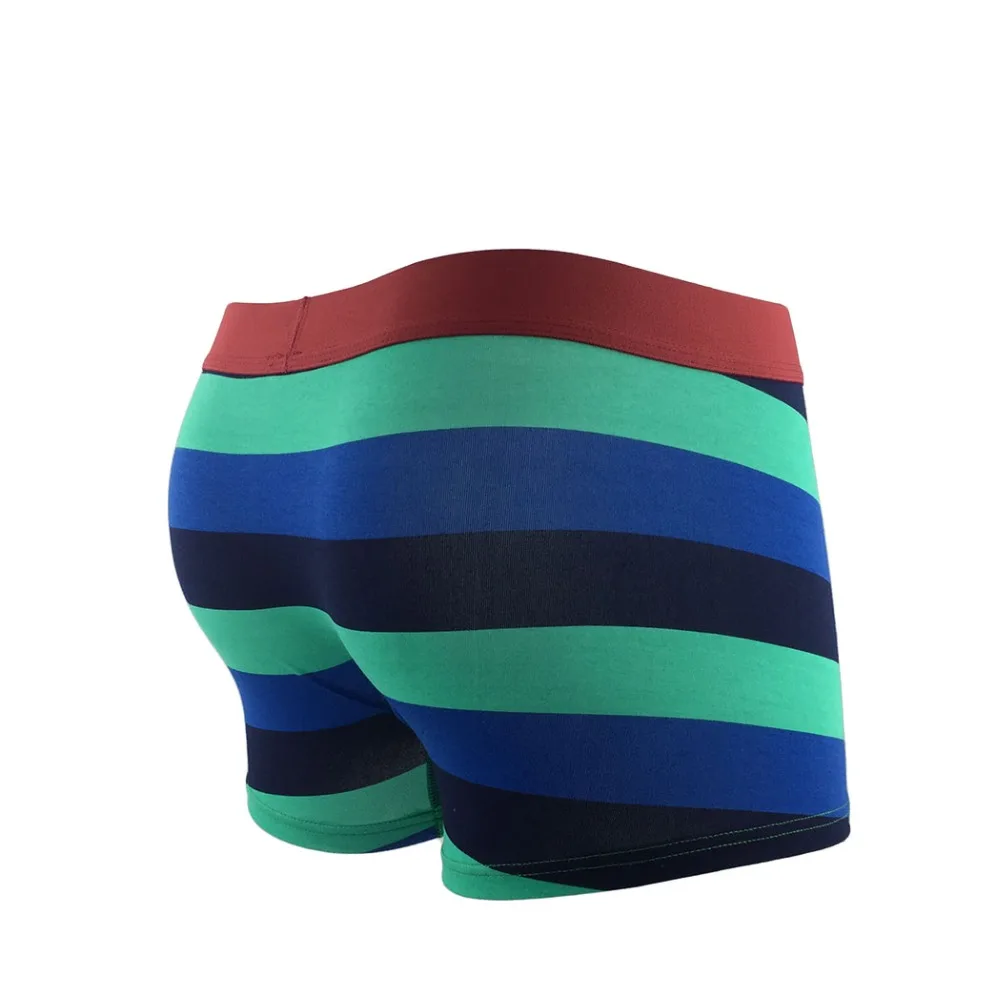 Уникальный большой полосатый хлопок Boxershorts Мужское нижнее белье сексуальные