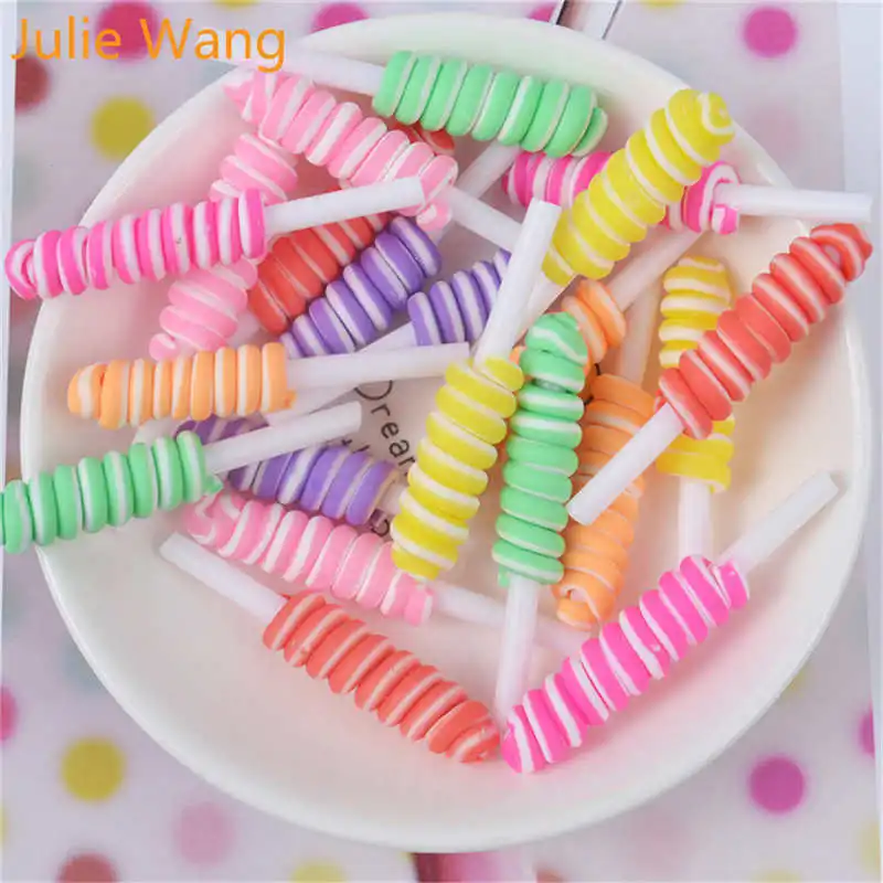 Julie Wang 10 шт. смешанный полимер леденец Радуга искусственные конфеты слайм