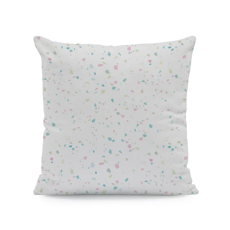 10 Fashion Literary Terrazzo Hug Pillow Stone Shard Stitching Pattern Comfortable Cushion Cover 45Cm Peach Skin Decorative Bedroom - Color: 10