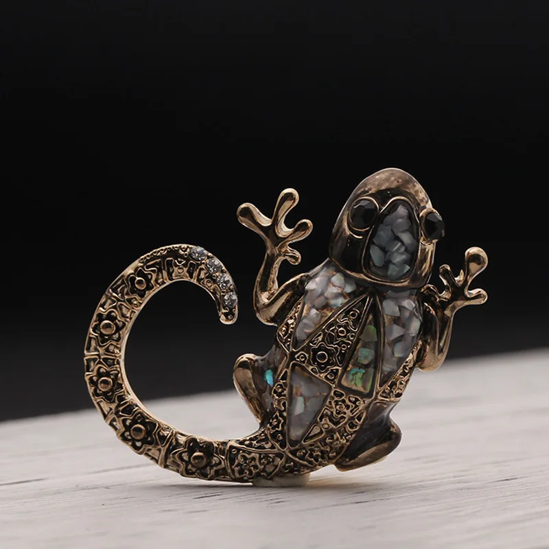 UALGL Новый дизайн Мода Эмаль ящерица ювелирные изделия брошь животных булавки для