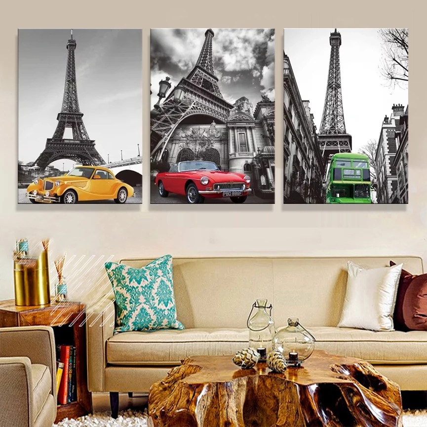 Modular paintings posters and prints nordicA famous European building flowers art canvas flower decoration wall pictures | Дом и сад