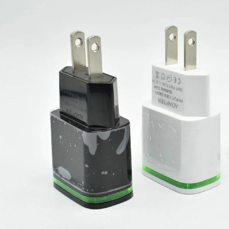 Мини двойной порт светящийся USB быстрая зарядка для IPhone IPad Air EU или US адаптер