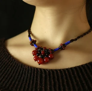 

Ethnic vintage rope beads pingente menina necklace women accessories wholesale/colar collier/bijoux/colgante/charm