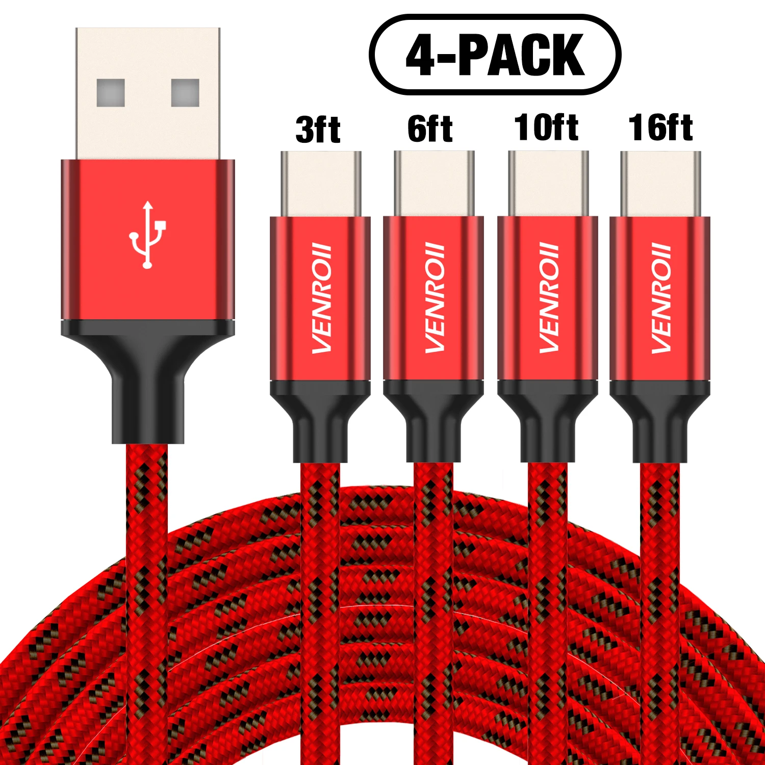 Venroii 1,2 м 2 м 3 м 5 м кабель usb type C для samsung S8 Xiaomi mi x 3 8 9 USBC type-C кабель для передачи данных для huawei P20 mate 20 Oneplus