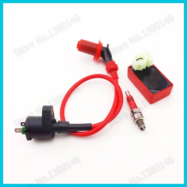 Красный 6 Pin Круглый AC CDI гоночный катушка зажигания коробка 3 электроды свечи A7TC