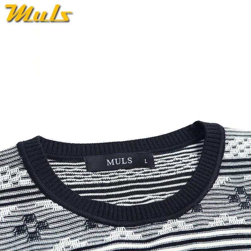 Muls on sale wool sweater men pullover autumn winter striped male ugly for black white Color MS2787 | Мужская одежда