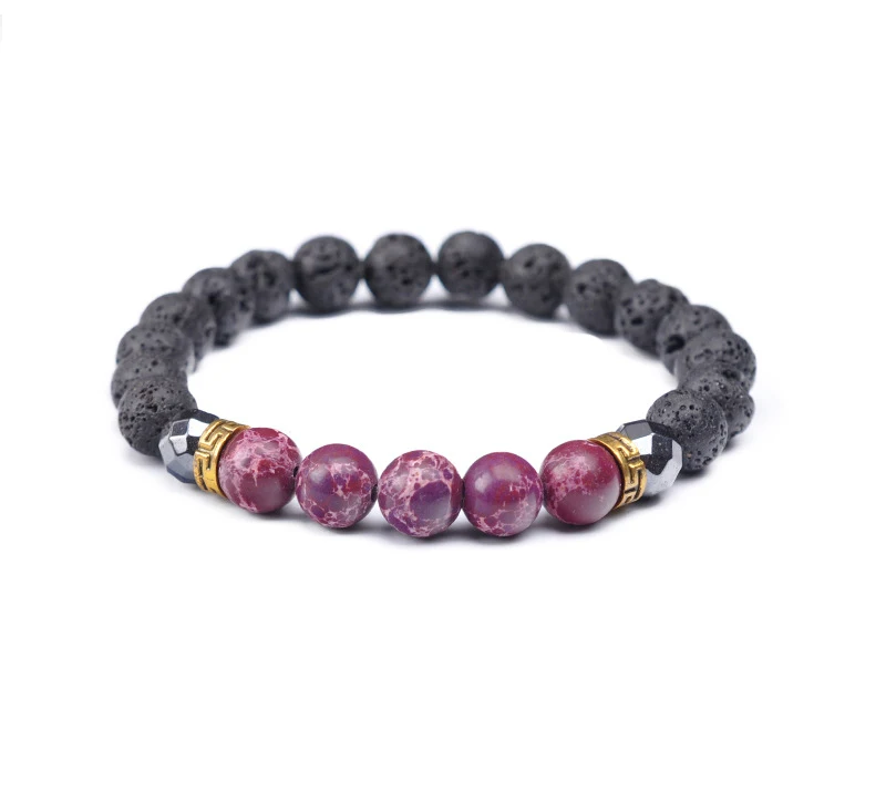 Зеленые трендовые браслеты 2019 целебная чакра из натурального камня браслет лава