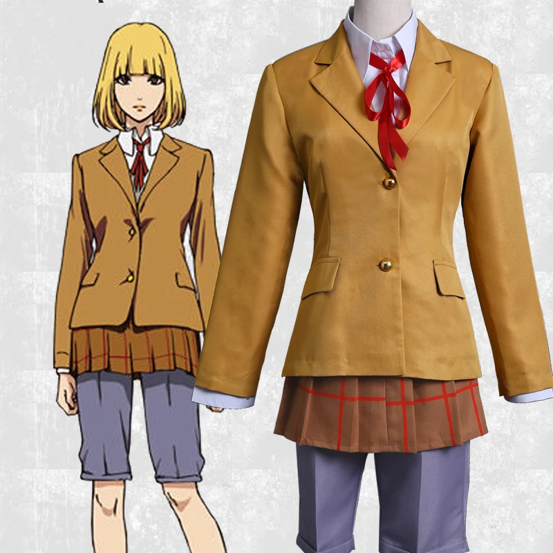 Аниме кангоку Гакуэн тюрьмы Школьный костюм kurihara mari midorikawa hana Косплэй Школьная