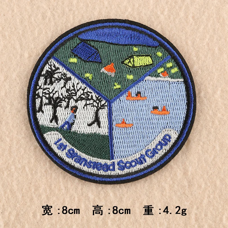1-PCS-E-62 1 шт. круглые нашивки в виде единорога для одежды в полоску, наклейки для одежды в виде медведя, железные аппликации для собак, значки с вышивкой в виде животных@ E - Цвет: 1-PCS-E-62