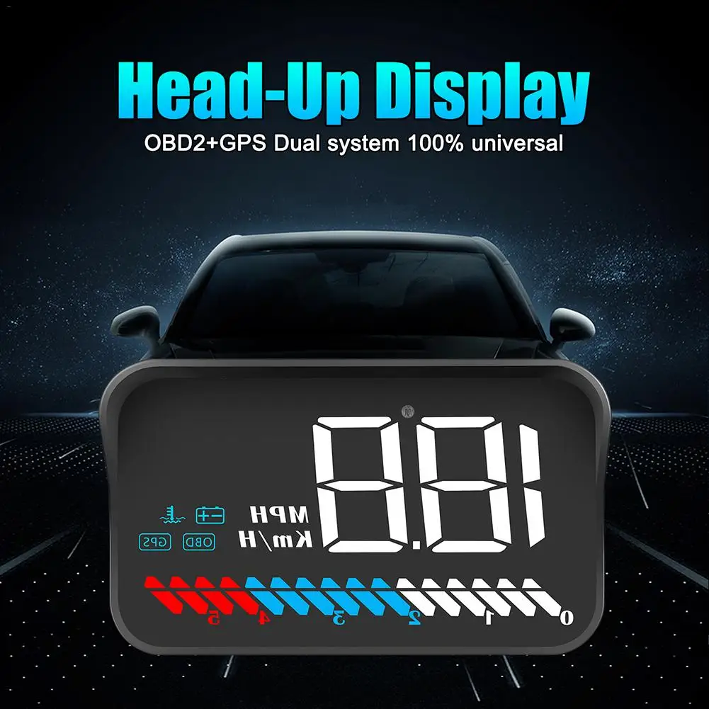Автомобильный GPS Hud OBD M7 светодиодный дисплей с головкой Универсальный Спидометр
