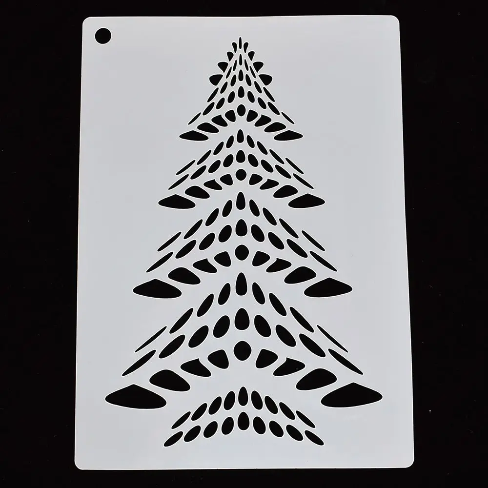 1 шт. Рождественская елка сосна в форме многоразовые трафареты аэрограф живопись