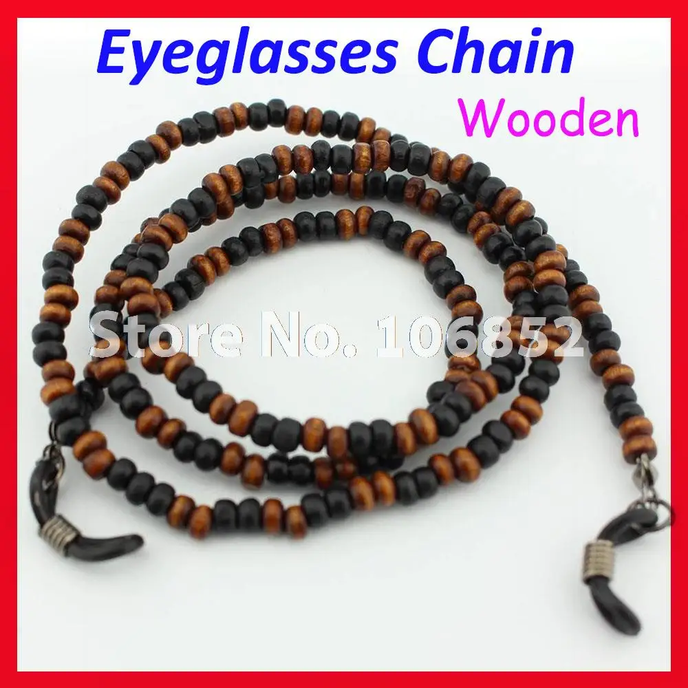 

1pc Environmental Retro Vintage Wooden Sunglass Reading Glasses Eyeglasses Cord Chain Rope Holder Free Shipping