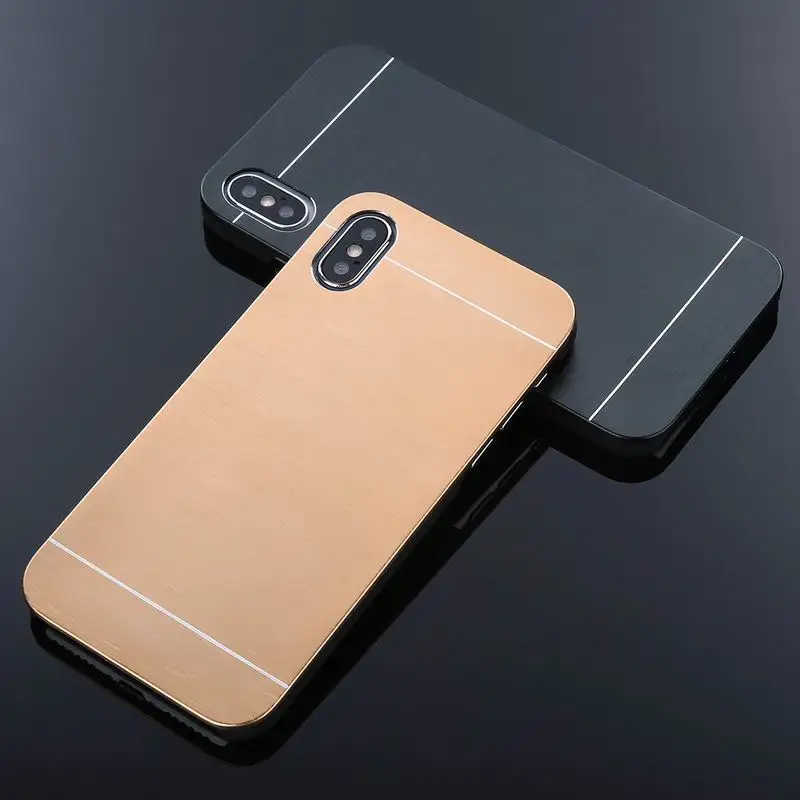Luxury Aluminum Metal Brush Phone Case For iPhone X XS 7 8 Plus Hard Plastic Hybird Back Cover 6 6s Coque Fonda |