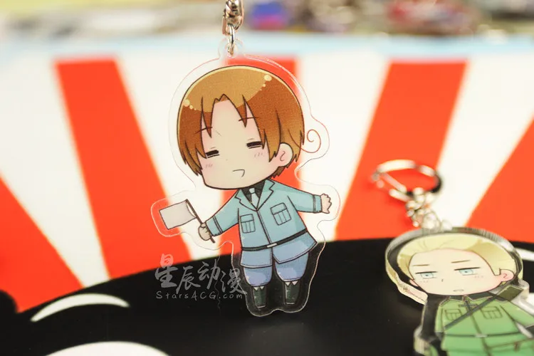 8 типов Hetalia держав оси Q Модель брелка для ключей рисунок Kawaii Милые Акриловые Lucia