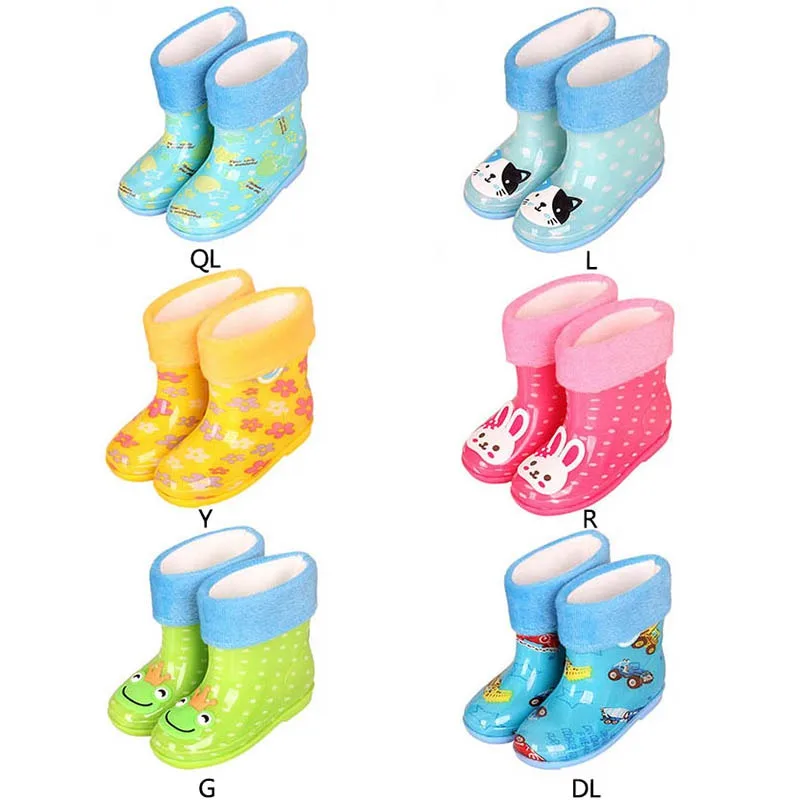 Непромокаемые сапоги для ботинки девочек до 3 лет Нескользящие бархатные и