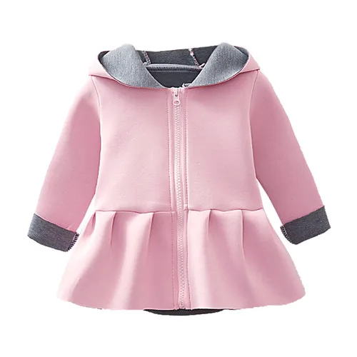 pink Новинка года; детские толстовки с капюшоном для девочек; детская куртка для девочек; Детское пальто; модное пальто для девочек; теплая куртка для девочек; детская одежда - Цвет: pink