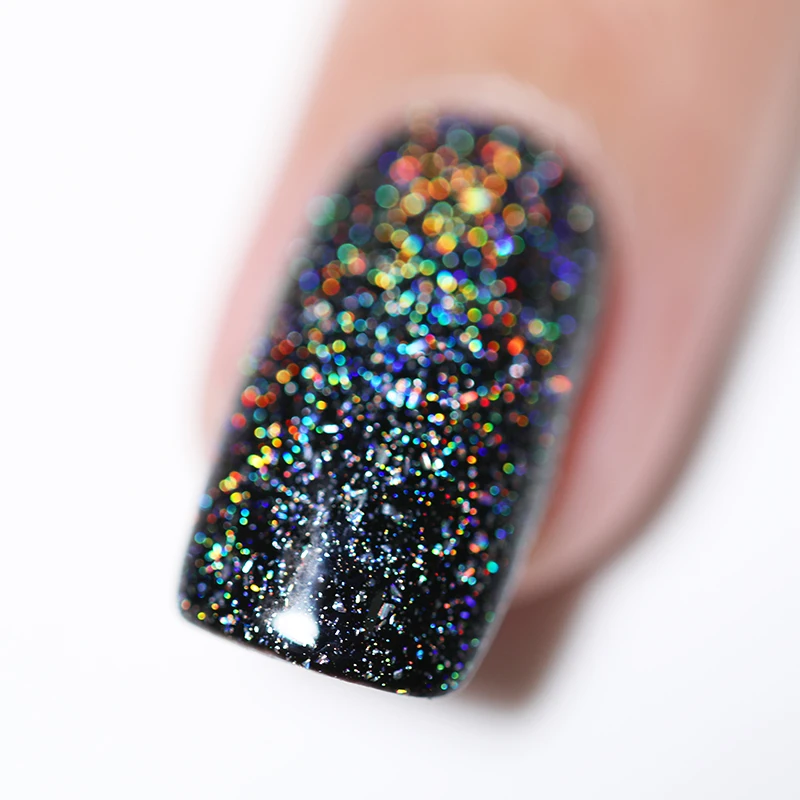 Born pretty, голографическая лак для ногтей с блестками Galaxy Glitter Top Coat Holo Shining Lacquer Black Datura Series лак для ногтей