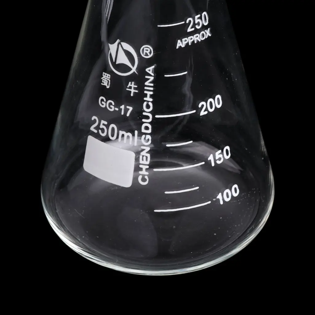 2 шт лабораторная бутылка 250 мл измерительная коническая фляга Erlenmeyer + 10