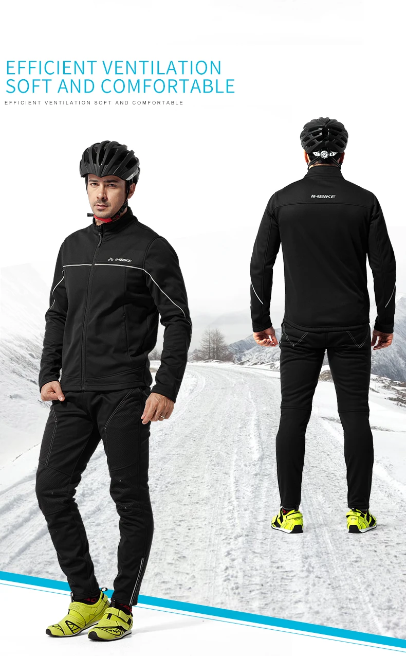INBIKE, зимняя теплая куртка для велоспорта, костюмы для верховой езды, спортивная одежда, штаны для путешествий, альпинизма, пешего туризма, теплый костюм с длинными рукавами для велоспорта