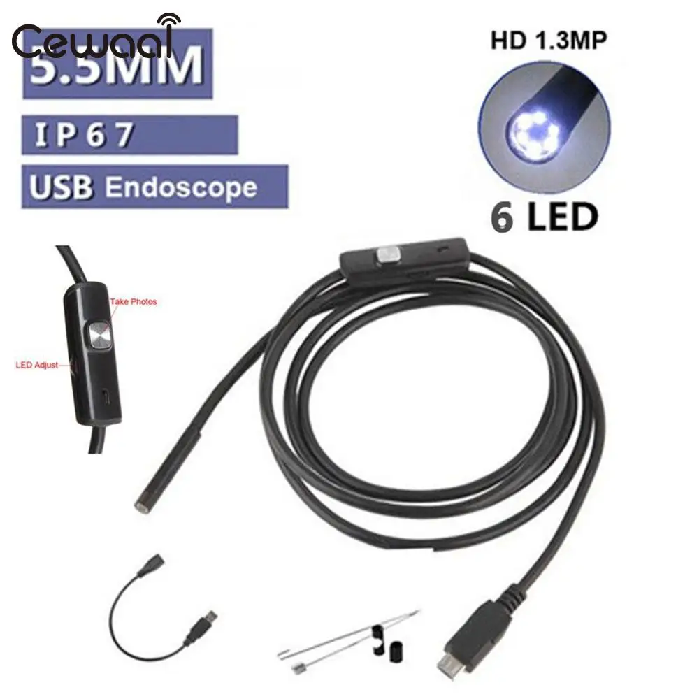Cewaal 1/1. 5/3. 5 м мм USB эндоскоп с OTG камера в реальном времени видео бороскоп для Android