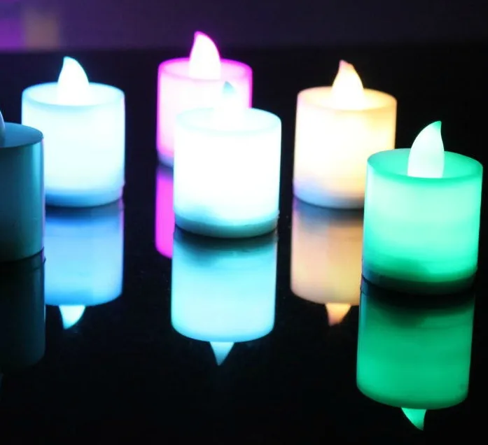 

Tanabata special romantic marriage proposal candle colorful candle light candle light LED electronic simulation candle 24pcs