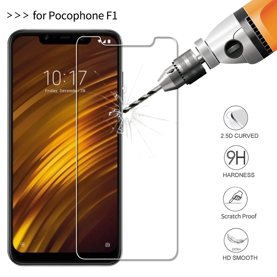 Закаленное Стекло Xiaomi mi Pocophone F1 Экран протектор Сяо Поко защитная пленка