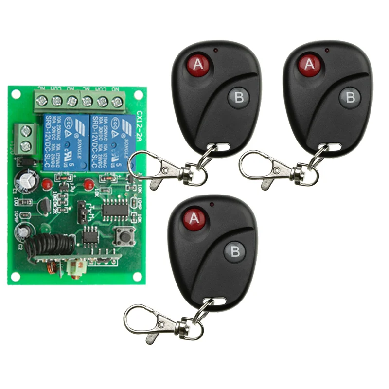 DC 12V 2 CH 2CH RF беспроводной переключатель системы дистанционного управления ЧЕРНЫЙ