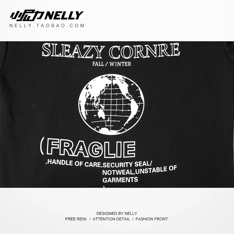 NELLY 2019 Autumn Winter European style Earth print Long sleeve Hoodie Women Cotton Hip hop Warm Fashion design Sweatshirt | Женская