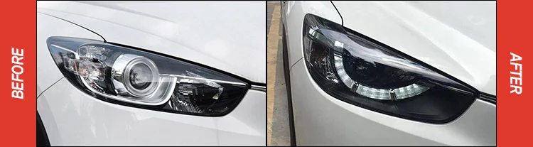 АКД автомобилей Стайлинг фар для Mazda CX-5 2011- CX5 фары светодиодные ходовые огни биксенон интенсивность пучка Противотуманные фары ангельские глазки авто