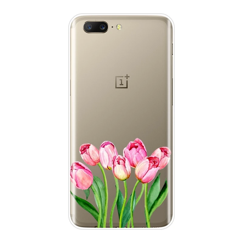 Мягкий чехол для телефона OnePlus 6 6T 5T 3T силиконовый красивый красный цветок девочка