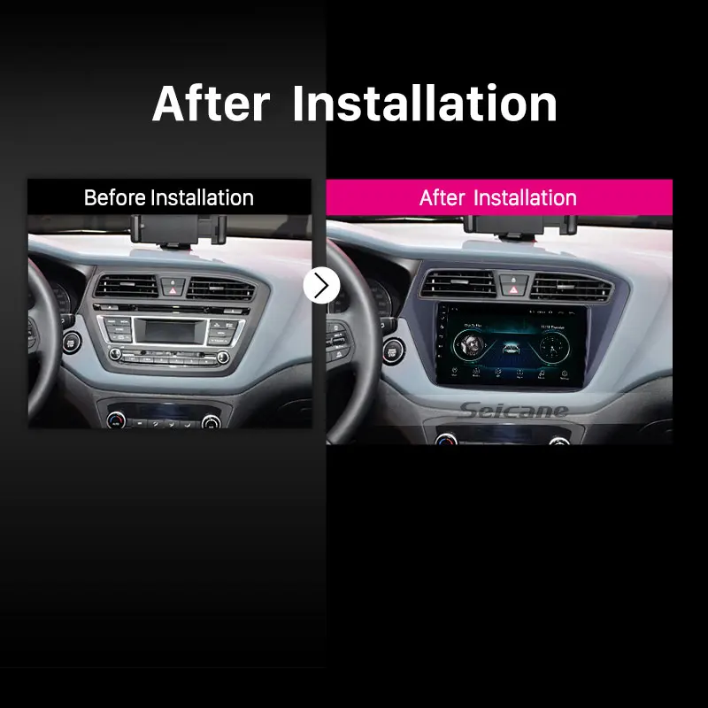 Автомагнитола Seicane Android 8 1 GPS-навигатор 9 дюймов для Hyundai i20 2018 2019 левый руль 2 din