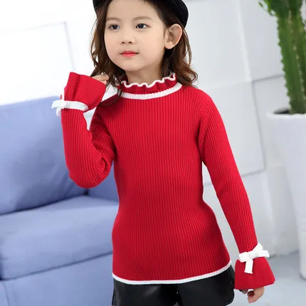 2018 Весна-осень модная одежда для девочек цветочный вязаные свитера малыш