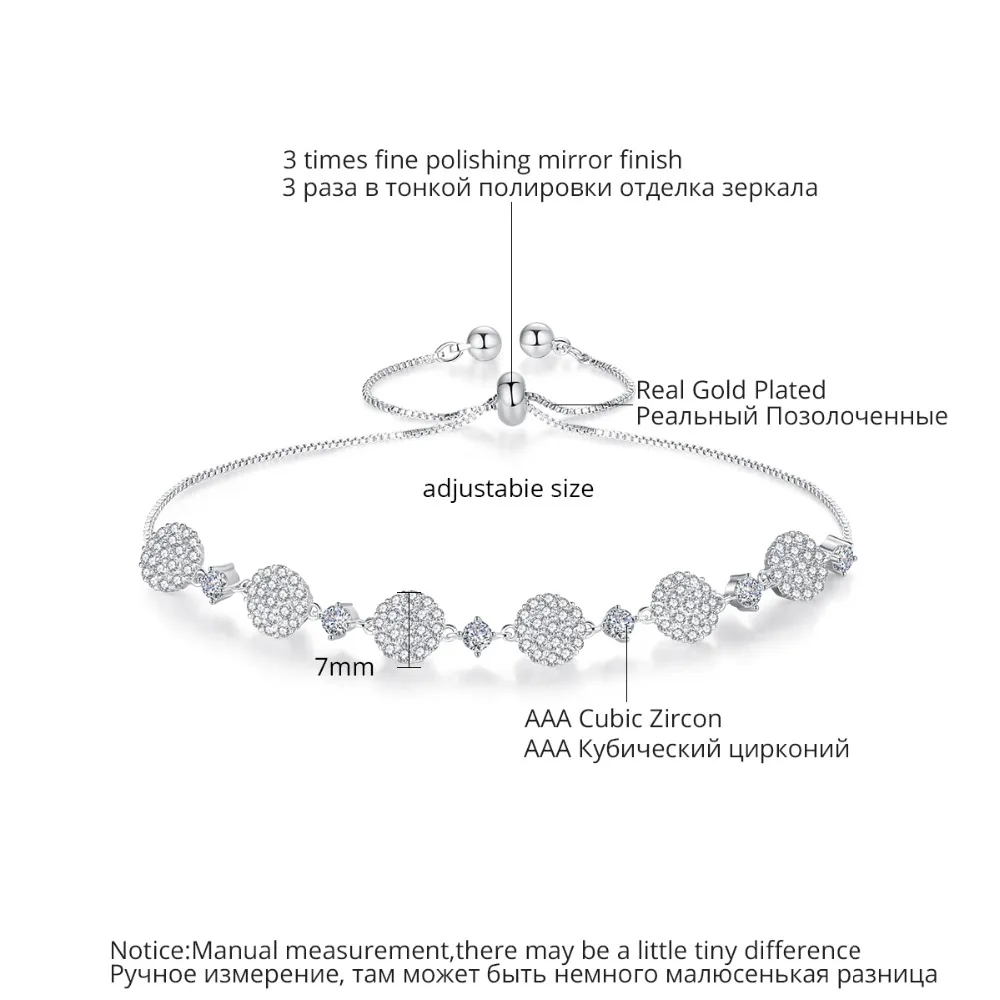 LUOTEEMI новый дизайн блестящий браслет для женщин девушек Свадебная вечеринка