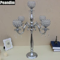 peandim k9 crystal candlestick with 5 arms wedding flower centerpieces silver christmas candelabra housewarming gift