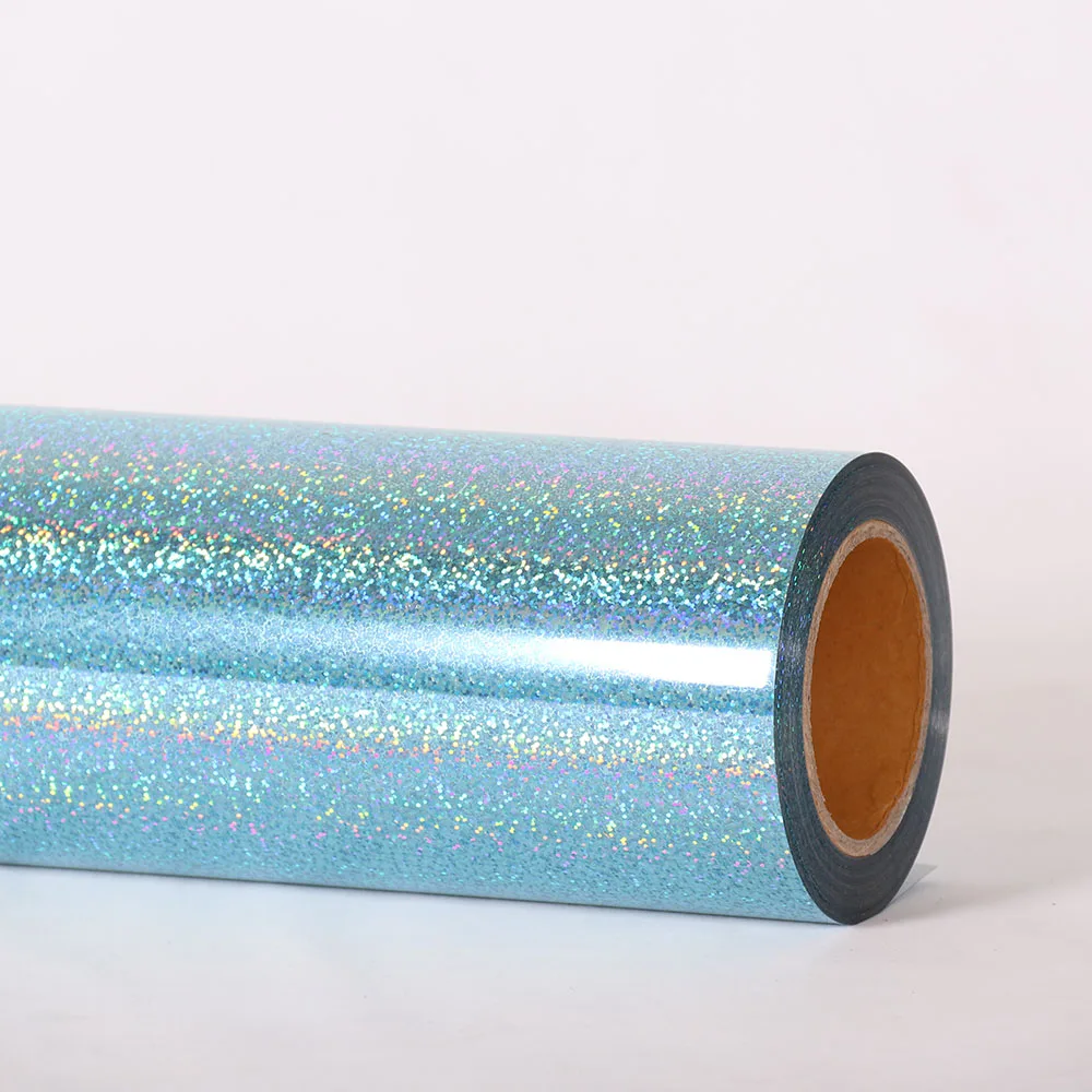 Небесно Голубой 50 см x 25 м PU винил из Кореи лазерная голографическая