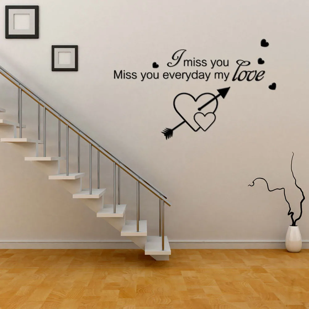 Miss you Love Quote Наклейки на стену домашний декор художественная наклейка наклейки