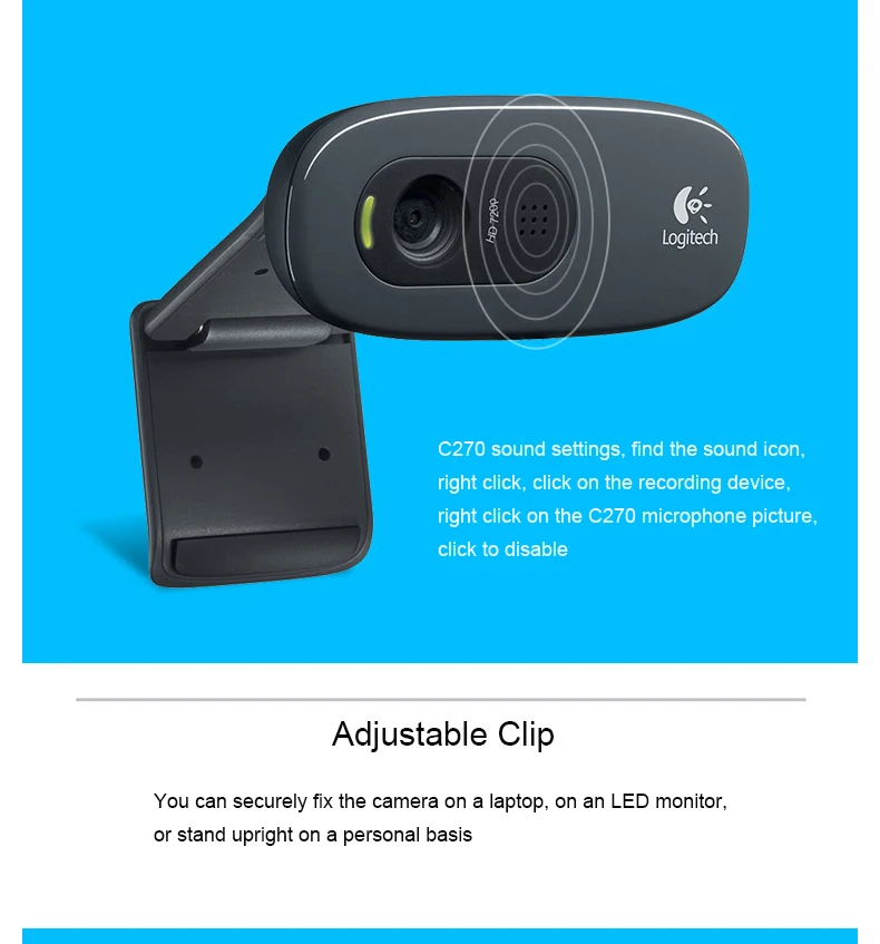 Веб-камера logitech C270 Mini 720P камера USB веб-камера 3 мега HD видео веб-камера