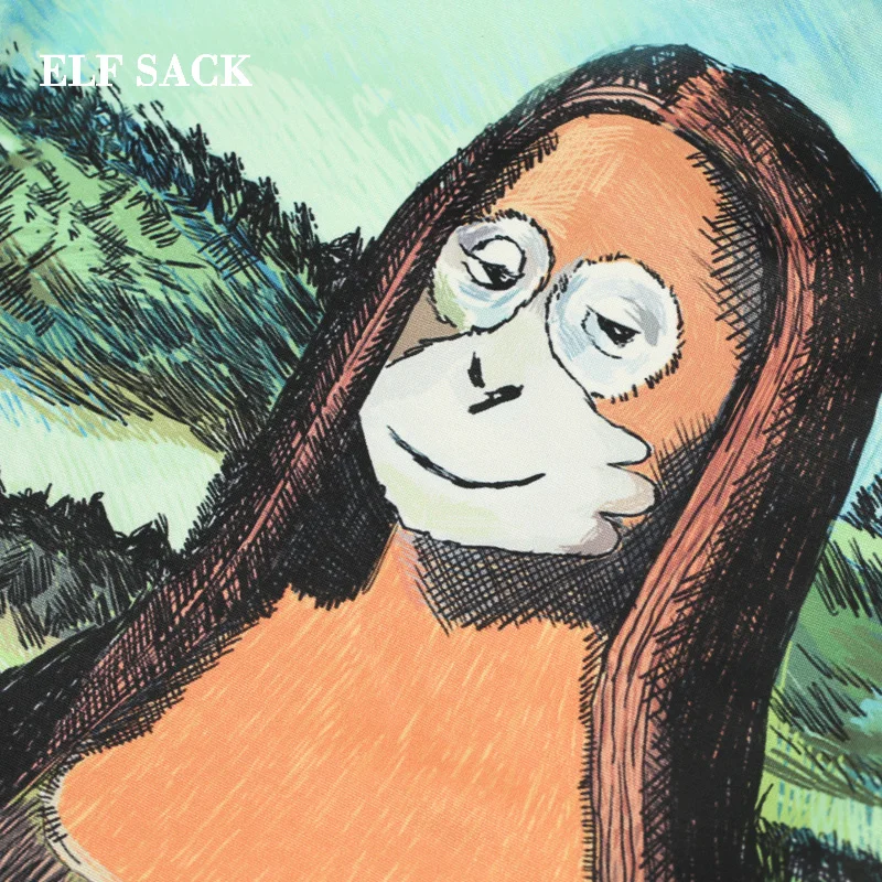 Женская юбка ELFSACK Повседневная мини длиной выше колена с принтом животных