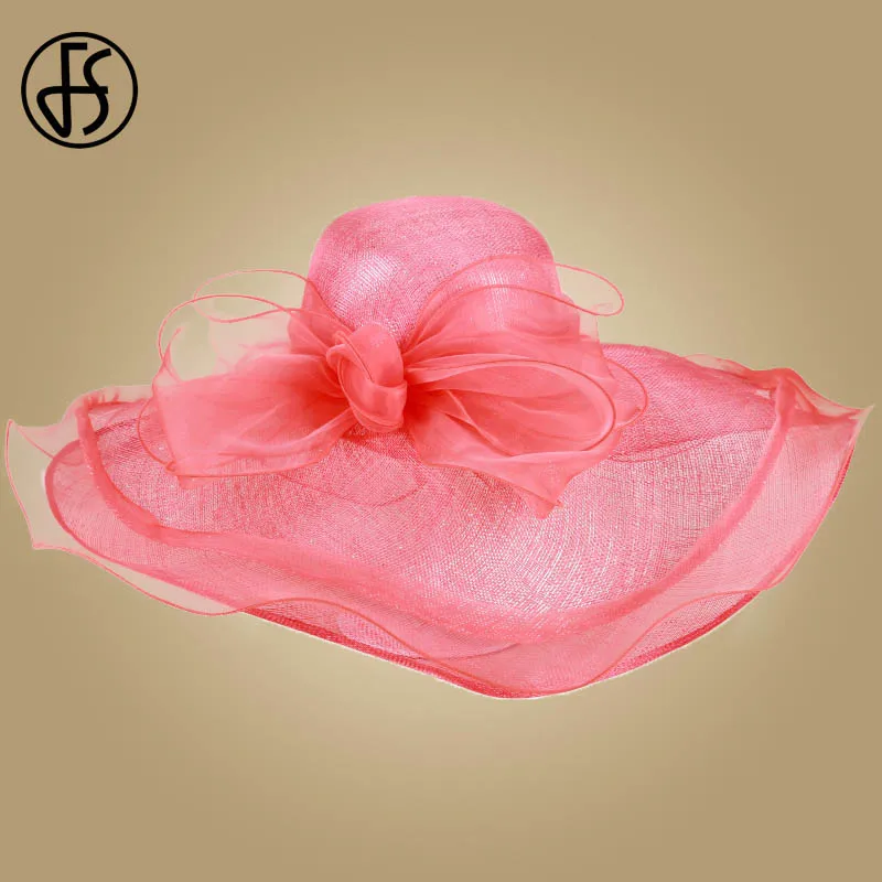 FS Royal арбузно красные церковные шляпы для женщин Свадебная вечеринка Кентукки